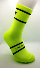 Load image into Gallery viewer, Light compression triathlon socks, Fluo yellow/black logo
