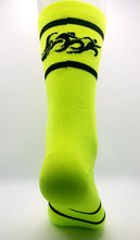 Load image into Gallery viewer, Light compression triathlon socks, Fluo yellow/black logo
