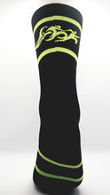 Load image into Gallery viewer, Light compression triathlon socks , Black/fluo yellow logo
