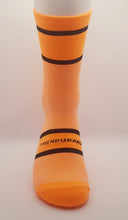 Load image into Gallery viewer, Light compression triathlon socks , neon orange/black logo
