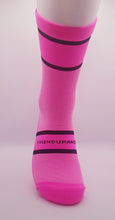 Load image into Gallery viewer, Lightweight compression triathlon socks , Fluo pink/Black logo
