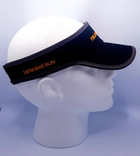 Load image into Gallery viewer, Pro triathlon dry fit mesh running visor , Black/grey with orange logo
