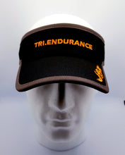 Load image into Gallery viewer, Pro triathlon dry fit mesh running visor , Black/grey with orange logo
